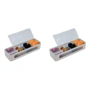 2x Melii Luxe 4 Compartment Snackle Box Food Safe Storage Snack Container Ivory