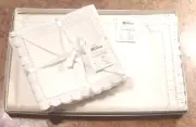 NWT Vintage Matouk White 70x90 Tablecloth & 12 Napkins 100% Linen