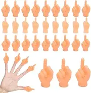 30 PCS Tiny Middle Finger Puppet, Miniature Small Hands, Mini Finger Hands Funny Hand Puppet for Game, Fun and Realistic Design