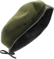 [FRCOLOR] Retro Wool Beret for Men and Women Cozy Unisex Vintage French Cap for Autumn and Wear Warm and Durable Beanie Hat Stylish Accessory for Casual and Formal Occasions Olive Green