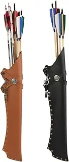 Archery Back Arrow Quiver Archery Arrow Holder PU Leather Archery Quiver with Belt Clip for Right and Left Handed Shooter