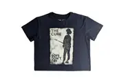 The Cure Boys Don't Cry B&W: Ladies navy Crop Top