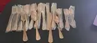 New 24 Flatware Silverware Set Service Stainless Steel Gold Color Forks Knifes