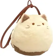 [Stxdynjy] Sweet Cat Plush Bag Light Zip Casual Trendy Creative Gifts Shoulder Bag
