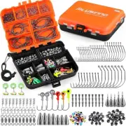 PLUSINNO 253/387pcs Fishing Gear Accessories Kit, Fishing Tackle Box with Tackle