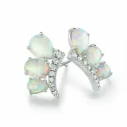 2.00Ct Pear Cut Simulated Fire Opal Women's Stud Earrings 14K White Gold Plated