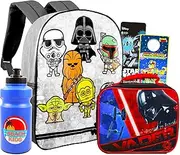 Star Wars Backpack and Lunch Box Set for Kids - Bundle with 15" Star Wars Backpack, Star Wars Lunch Bag, Stickers, Water Bottle, More | Star Wars Backpack for Boys, Star Wars Backpack, Star Wars