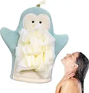 Shower Mitten Exfoliator,Cute Cartoon Hand Scrub Gloves - Bathing Accessories, Loofah Sponge, Elastic Shower Puff for Bath Skin Exfoliation