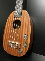 Maui Ukulele Co. Mahogany Soprano Pineapple Shape with Turtles Inlay