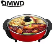 Pbb DMWD Electric Hot Pot double Soup Pots Non Stick Smokeless Home Kitchen CookwareTwin Divided Shabu p[PB]