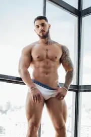 [Y054] Male Model Showing Off Body To Viewer Fine Art Hunky Physique
