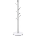 Metal Coat Rack Stand with Natural Marble Base, Stainless Steel Freestanding ...
