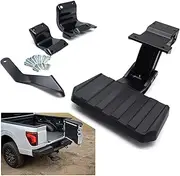 VRL3Z-17A958-A Rear Bed Step Tailgate Bedstep Compatible with 2024 2025 F150 Swing Tailgate Center Door, Folding Truck Step Retractable Bumper Tailgate Step — Not for Drop Tailgate