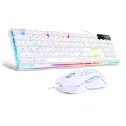 Gaming Keyboard and Mouse Combo, K1 RGB LED Backlit Keyboard with 104 K1 white