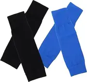 Healeved 2 Pairs Leggings Socks Football Outfit Girl Knee Pads for Crawling Small Shin Guards Leg Warmers Black Leg Warmer Knee Crawling Knee Polyester High Elastic Yarn