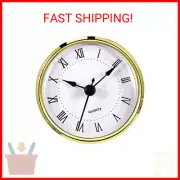 Hicarer Round Clock Insert 3-1/8 Inch (80 mm) Quartz Movement Roman Numeral Gold