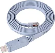 USB to RJ45 Cable, Console Cable Male to Male Wide Use Flat for Cisco Routers Switches