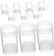 DIYEAH 10Pcs Plastic Coin Storage Tubes Airtight Transparent Holder for Coin Collectors Grime Resistant Space Saving Design for Organizing Rolled Coins