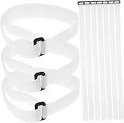 Milisten 10pcs Goal Straps Organizing Loop Hook Strap Cable Tie Strip Strip Fixing Sticker Cable Tie Fastener Soccer Net Fastener Sewing Tool Sewing Supply White Polyester