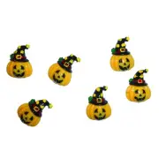 6pcs Halloween smiling pumpkin witch resin flatback cabochon