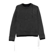 [Sacai] Sacai Double-layered Frayed-edge Sweater I NUMERIC GREY