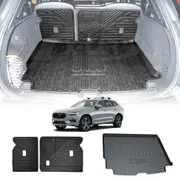 Boot Liner Back Seat Protector Combo for Volvo XC60 2017-Onwards Heavy Duty Car Kick Mats Cover Cargo
