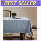 Chic Bohemian Farmhouse Tablecloth - 60x104 Inch Water-Resistant Cotton Linen
