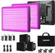 Aputure Amaran P60c 3-Light Kit RGBWW LED Studio Video Light Panel 2500K-7500K