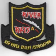 4" RED RIVER RATS VALLEY ASSOCIATION SCROLL HOOK & LOOP EMBROIDERED PATCH