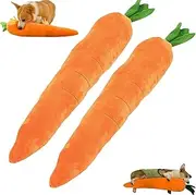 Giant Carrot Dog Toy, The Mellow Dog Calming Carrot, Calming Giant Stuffed Carrots Pet Toy, Sturdy Plush Multi-squeaks, for Small, Medium, Large Dogs, Indoor Outdoor Play (2pcs)