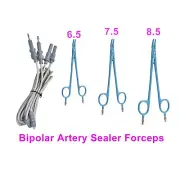 3 Pcs Bipolar Artery Sealer Forceps, Bi-clamp REUSABLE 6.5", 7.5" & 8.5"