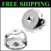 Nickel-Safe Solid 14K White Gold Earring Backs – Die-Struck Design for Security