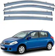 4Pcs Car Wind Deflectors for Nissan for Tiida for Hatch Mk1-C11 2004-2010, Side Window Ventilated Visors Rain Deflector