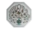 12" Marble Coffee/Side Table Top Semi Precious Stones Handmade Inlay Home Decor