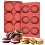 2 Pack 6 Cups Silicone Muffin Top Pans Round Baking Pan for Muffin Cakes Tart