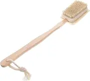 Healeved Long Handled Wooden Bath Brush Natural Bristles Dry Brushing Tool for Body Care Spa Exfoliation