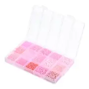 Assorted Beads Sequins 15 Pink Styles for Jewelry Making Crafts Sewing
