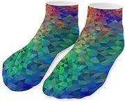 [QMNVBDS] Rainbow Triangle Socks Ankle Length Socks Casual Short Socks for Women Men Low Cut Sports Socks Running Socks No Show Socks Ankle Socks Athletic Socks Workout Socks, Style, One Size, Style
