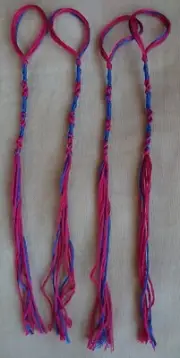 Home made set of Messianic Hebrew tzitzit, tassels, fringes (Red)