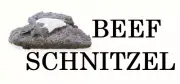 Beef Schnitzel, Label, Commercial, Food, B/W, Meat Takeaway, Asian, Indian