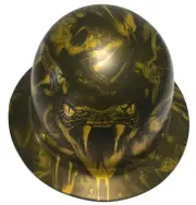 Hydro Dipped Hard Hat MSA Skullgard Full Brim Custom HOK Gold Viper Satin
