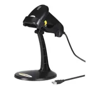 Barcode Scanner with Stand, Hand Free Automatic Laser USB Barcode Black