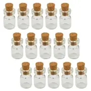 50 Pcs 1ml Mini Tiny Glass Jar Bottles with Cork Stoppers for DIY Arts Crafts