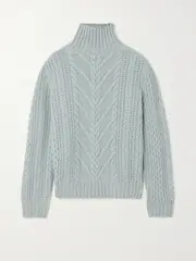 [Loro Piana] Loro Piana - Cable-knit Cashmere Turtleneck Sweater - Blue - x small x small Blue