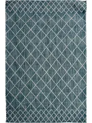 Clare Teal Diamond Lattice Wool Rug