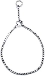 SGODA Silver Dog Chain Collar Choke Pet Training Snake Collar with Heavy Links, 16 in, 3 mm