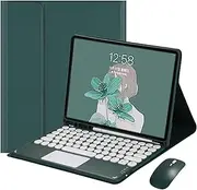 Jarttarn English Keyboard Compatible with Samsung Galaxy Tab S8 Plus Keyboard Case – Touchpad Detachable Keyboard with S Pen Holder Slim Leather Stand + Mouse for Tab S8 Plus (Green)