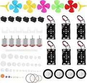 DIANN 6 Sets DC Motors Kit Mini Electric Motor 3V -12V 25000RPM with Plastic Gears 2X AA Battery Holder Boat Rocker Switch Shaft Propeller for DIY Science Projects