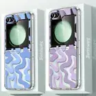 For Samsung Z Flip5 Flip4 Flip3 Clear Patterned Folding Shockproof Case Cover