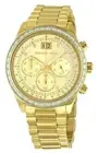 MICHAEL KORS BRINKLEY GOLD TONE,CRYSTAL,GLITZ,CHRONOGRAPH BRACELET WATCH MK6187